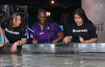 Teen Achievers at the Tampa Aquarium.
