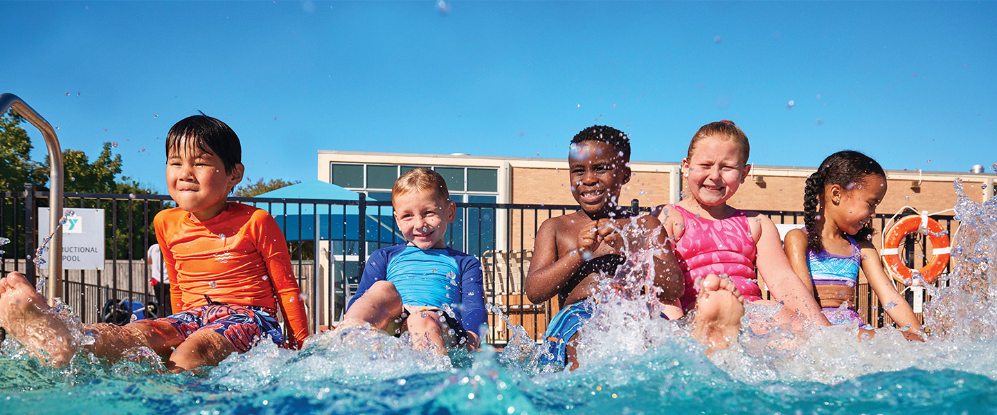 Campers enjoying our spring break camp pool time!