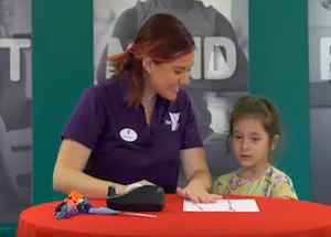 adult and child starting craft project