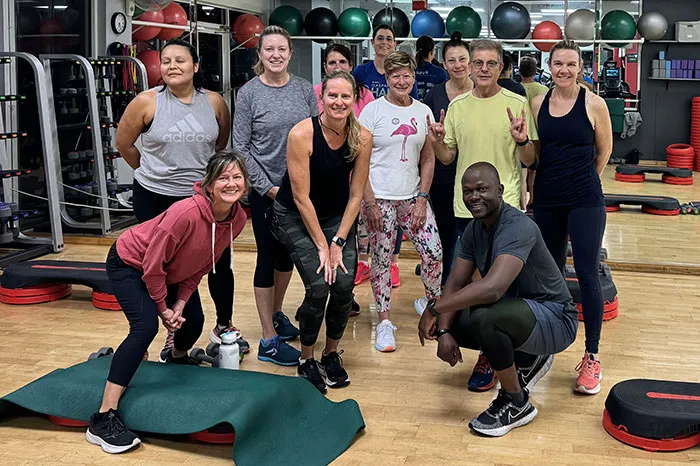 West park village group exercise participants in the group exercise room
