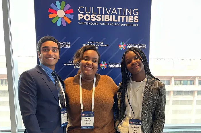 Three teens attending the Youth Policy Summit in Washington DC
