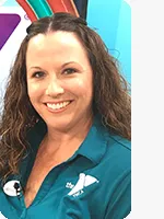 headshot of female personal trainer wearing teal YMCA polo