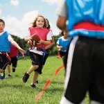 Children playing Flag Football at the Y.
